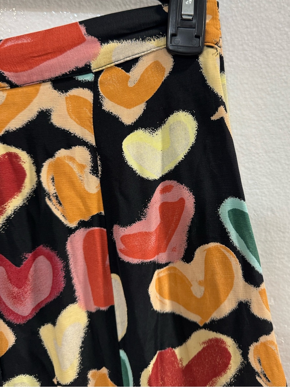 Vintage Terry Ward Black Multicolor Gored Button Front Midi Skirt Size L Retro - Picture 5 of 11